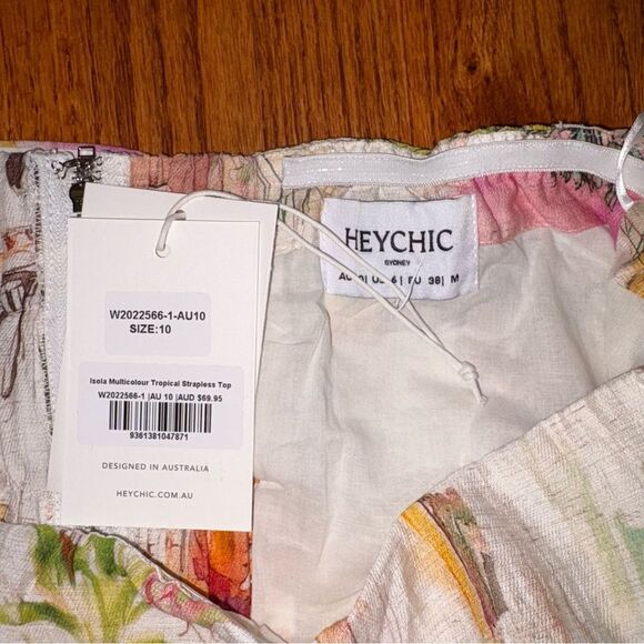HEYCHIC NWT Multicolor Tropical Art Print Blouse Top – Size 10 - Picture 6 of 6